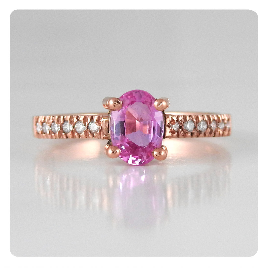 Single stone Pink Saphire Ring