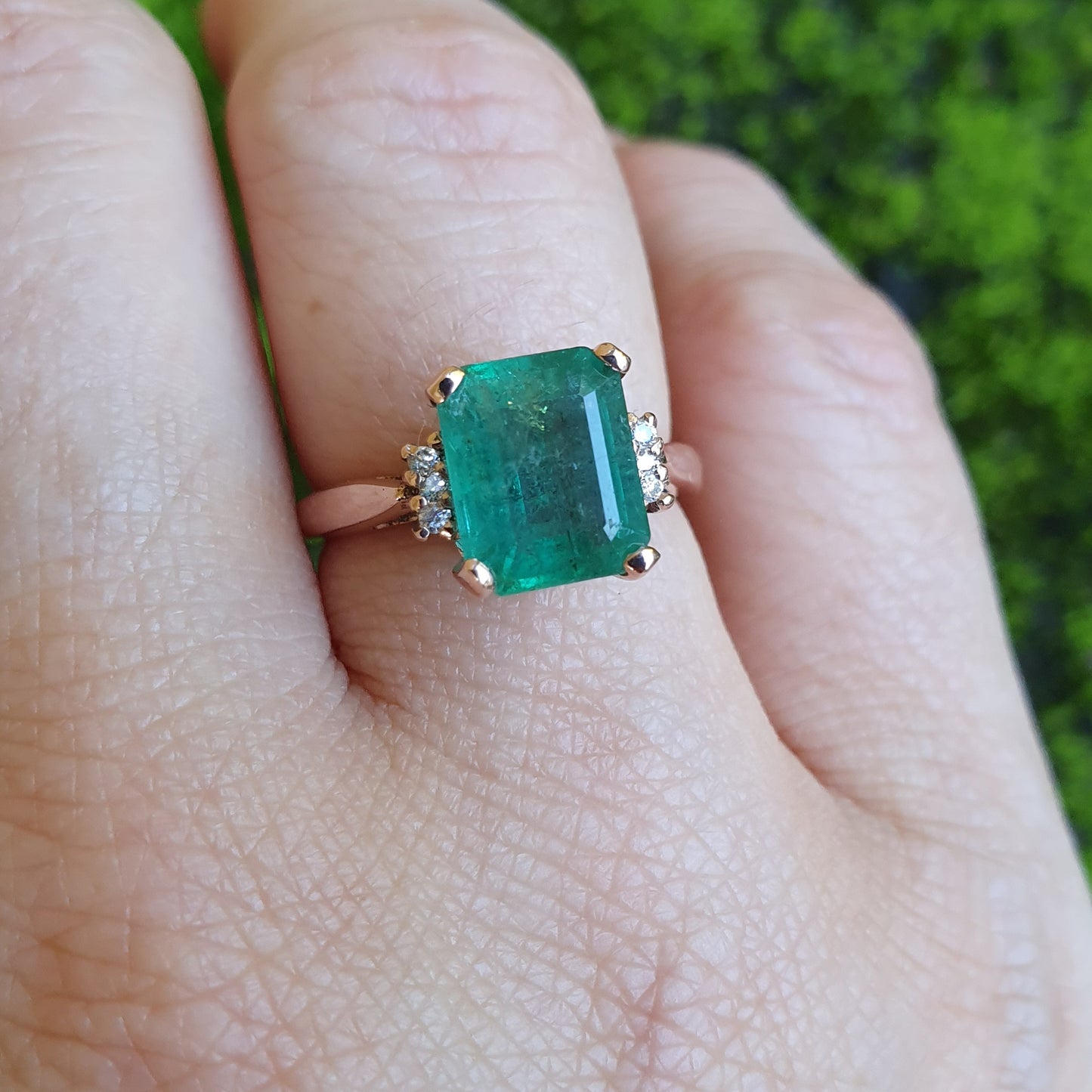 Emerald and diamonds
